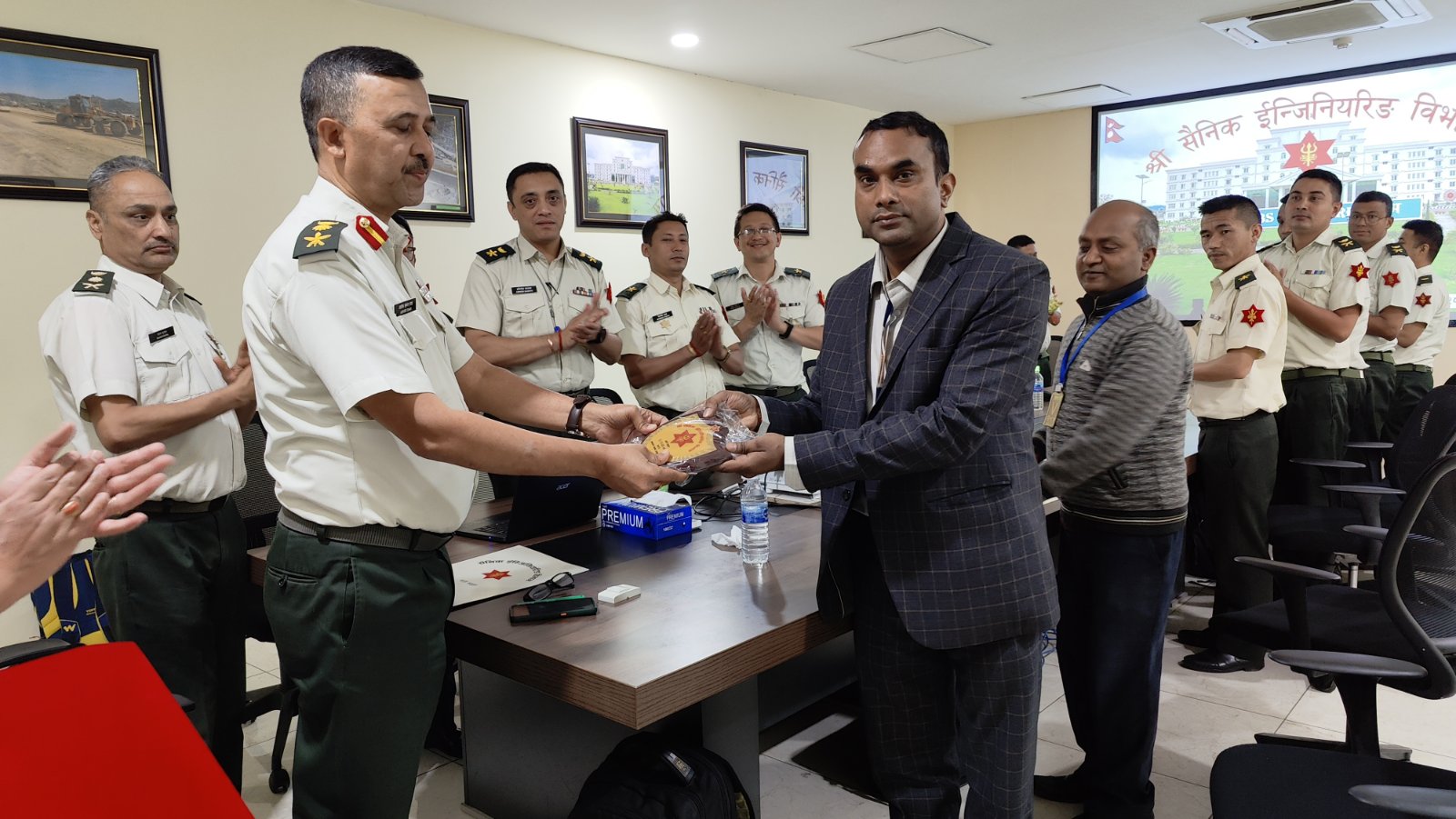 Receiving Token Of Love From Honorable Nepal Army Headquarter, Bhadrakali, Kathmandu, Nepal